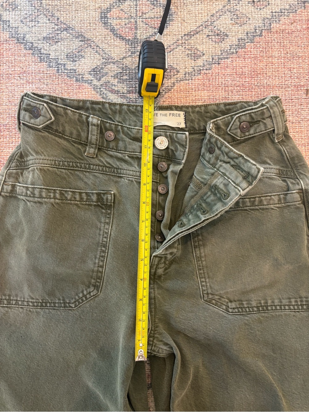 We The Free Olive Green Wide-Leg Utility Pants - Picture 3 of 5